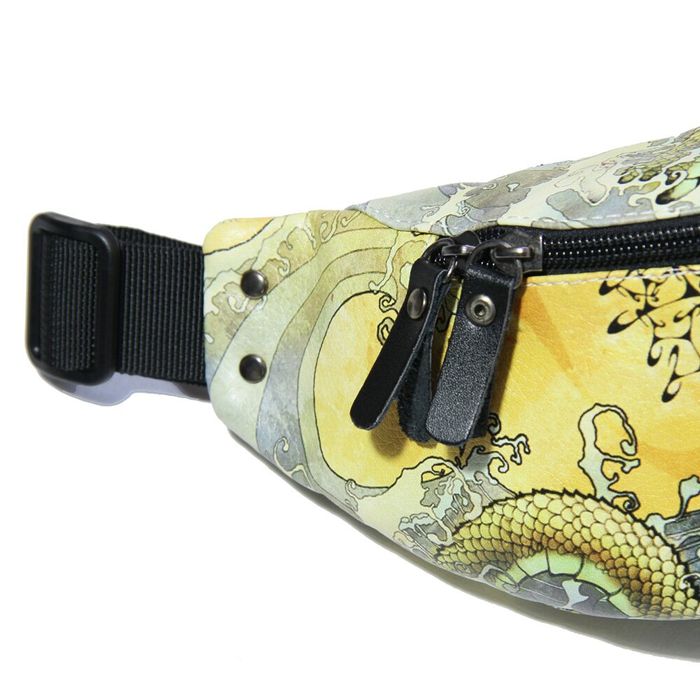 Бананка, сумка на пояс, через плечо, с двумя карманами - Китайский дракон