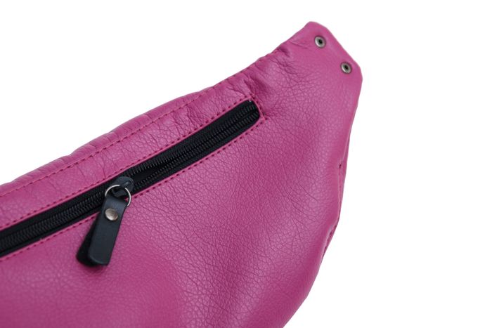 Бананка, сумка на пояс, через плечо, с двумя карманами - Розовая
