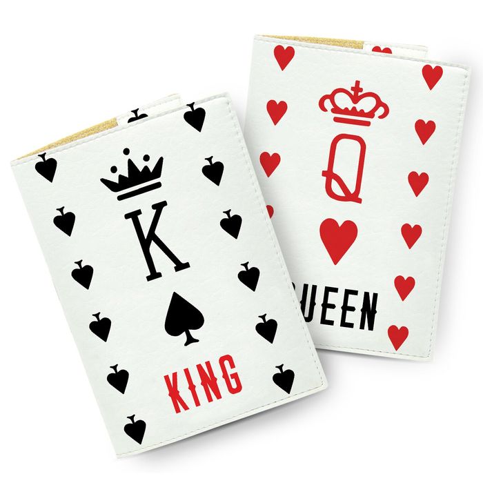 Набор обложек на загранпаспорт, паспорт книжка - King and Queen