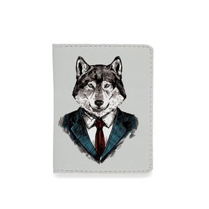 Обложка на id паспорт, удостоверение, права - Волк в костюме