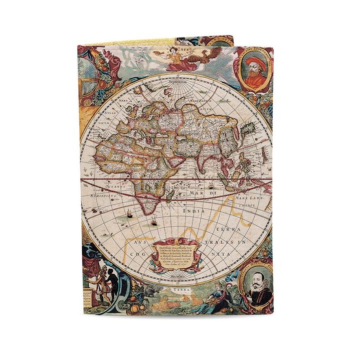 Обложка на загранпаспорт, паспорт книжка - Цветная карта мира