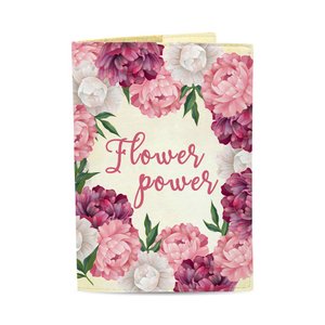 Обложка на загранпаспорт, паспорт книжка - Цветы "FlowerPower"